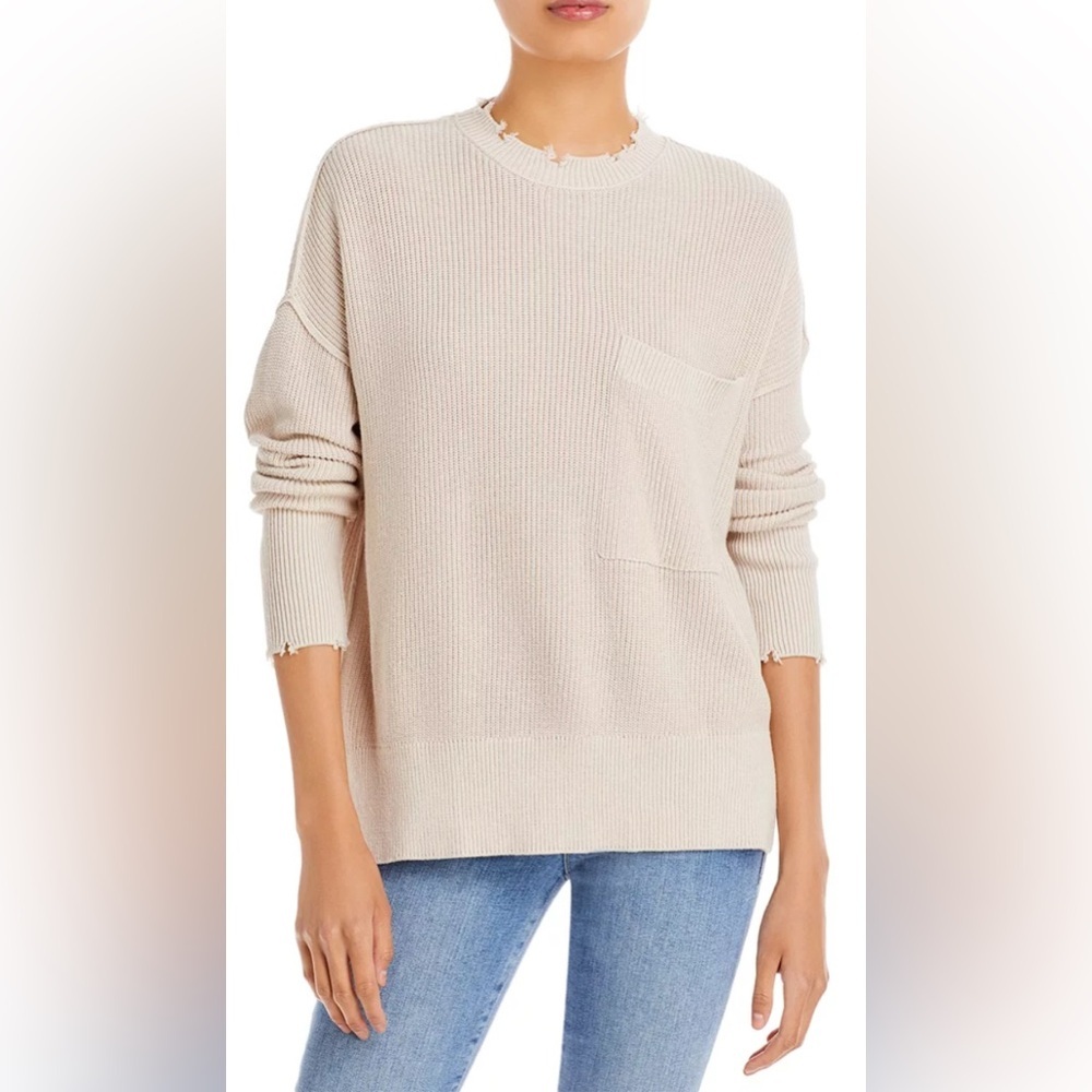 PISTOLA Darya Cotton Oversized Sweater in Light Blue Size Medium